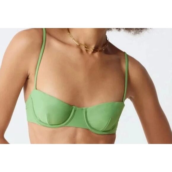 NWT Women's J.Crew Balconette Underwire Bikini Top, 34B, Rustic Willow Green - Picture 2 of 3